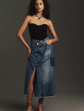 Pilcro By Anthropologie Reworked Denim Skirt, Size 28, Sample Piece, nwot